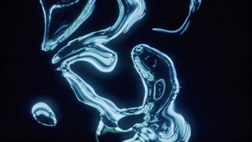 A clip of a metallic liquid substance