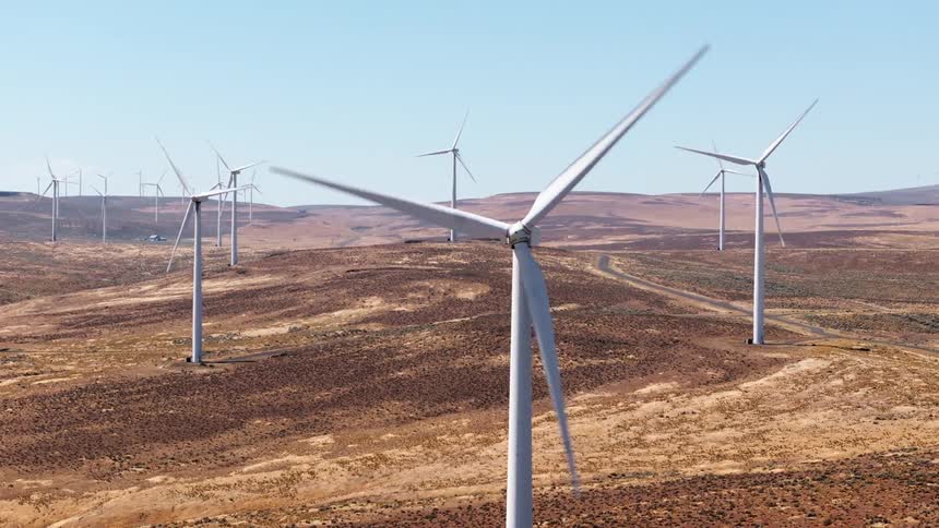 Wind power engines in a moving field