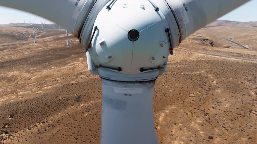Wind energy platform in operation