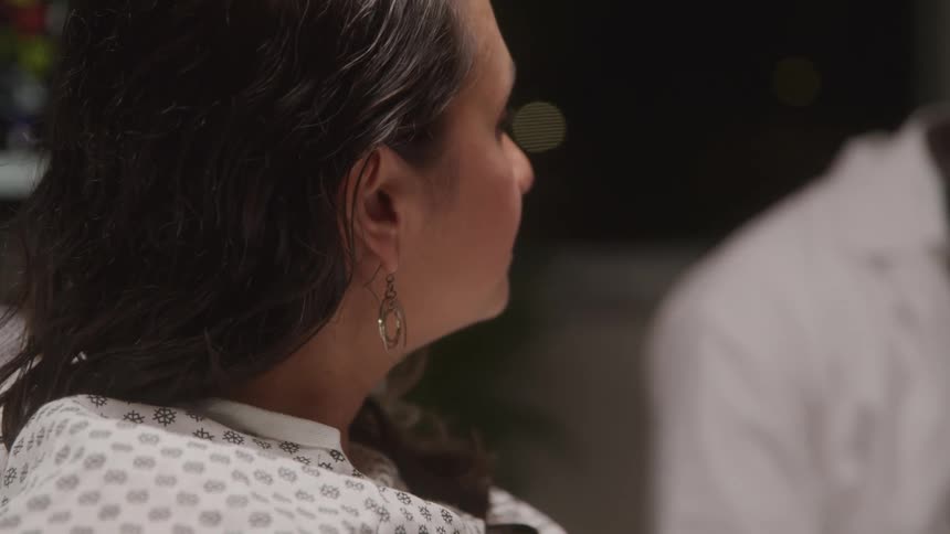 A patient is answering questions from a doctor
