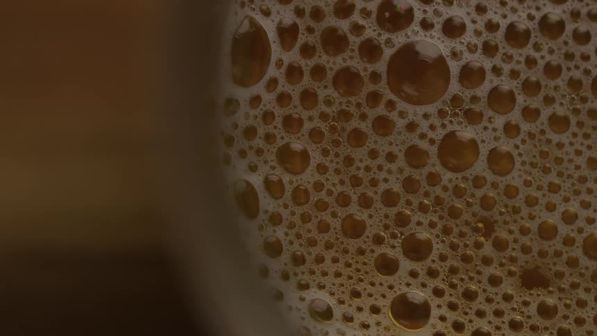 Abstract closeup of bubbles in a liquid drink