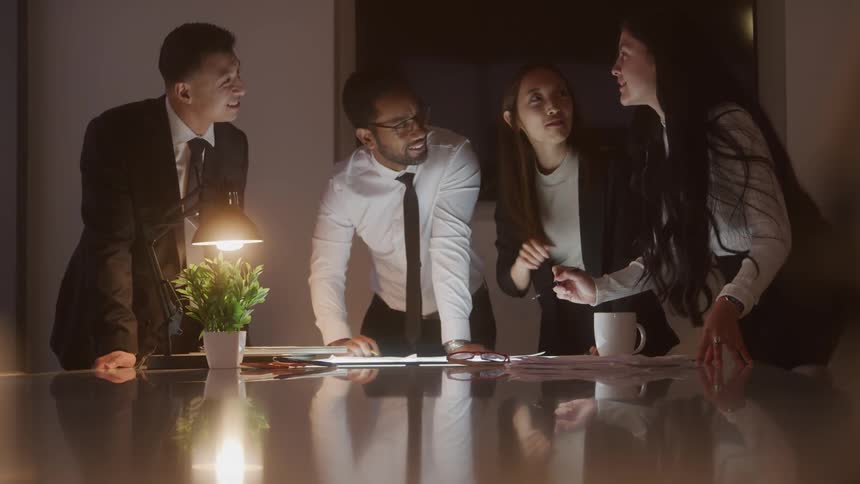 A footage of a meeting deliberation
