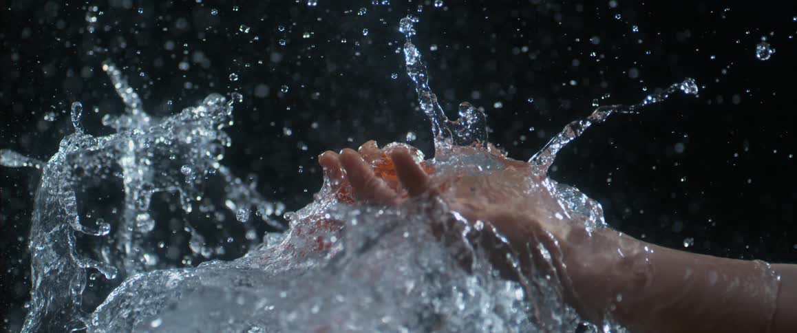 Close up of a water balloon popping