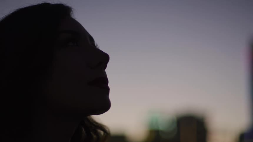 Silhouette of a woman outdoors