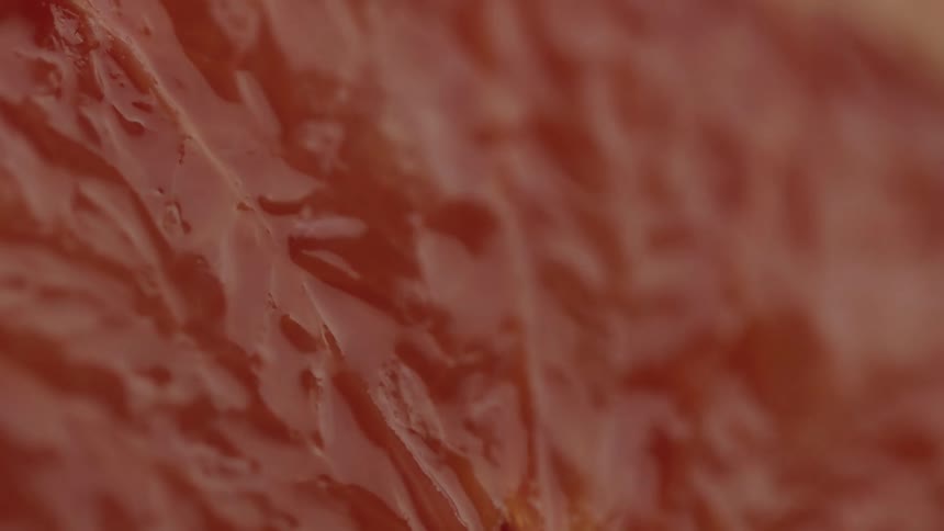 A textured orange object is shown