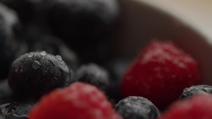 The fruit is covered in water