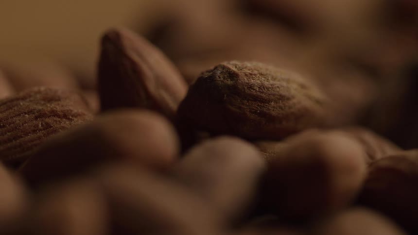 The almonds are all piled together