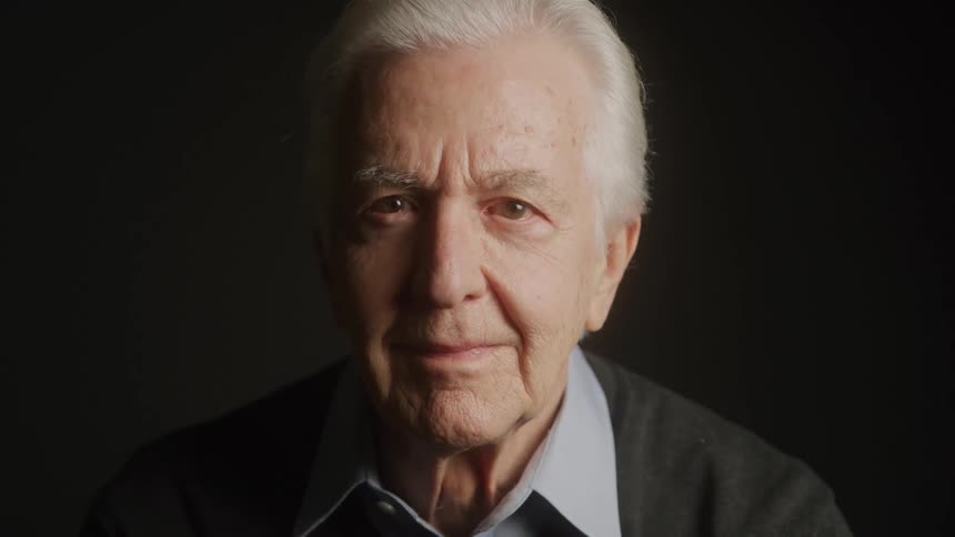 Portrait of an elderly man as a blurred background