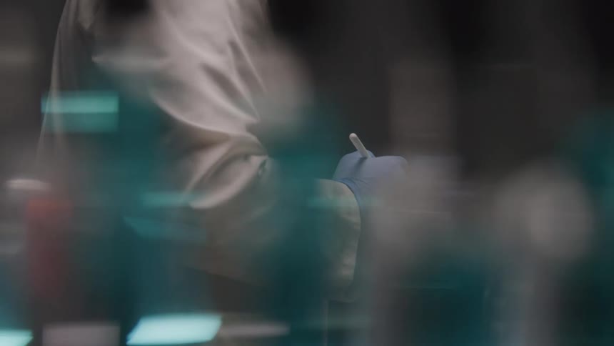 Person working inside a laboratory