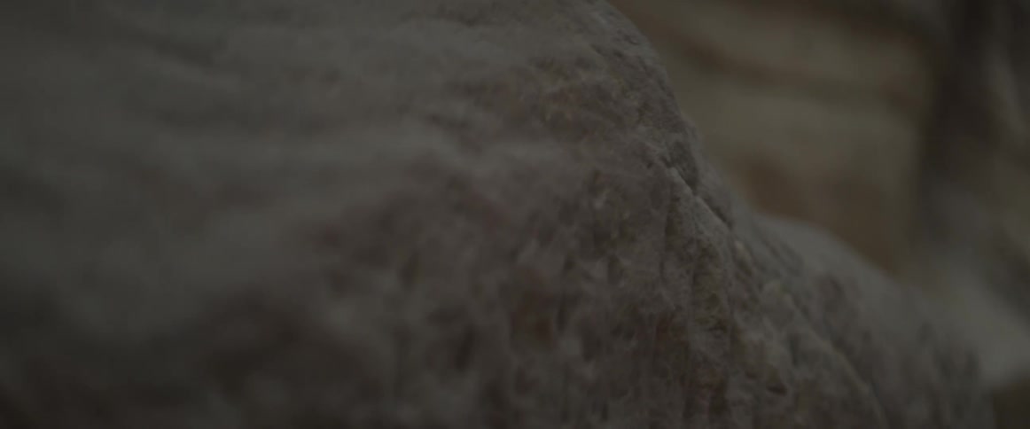 The surface of a stone has a worn surface