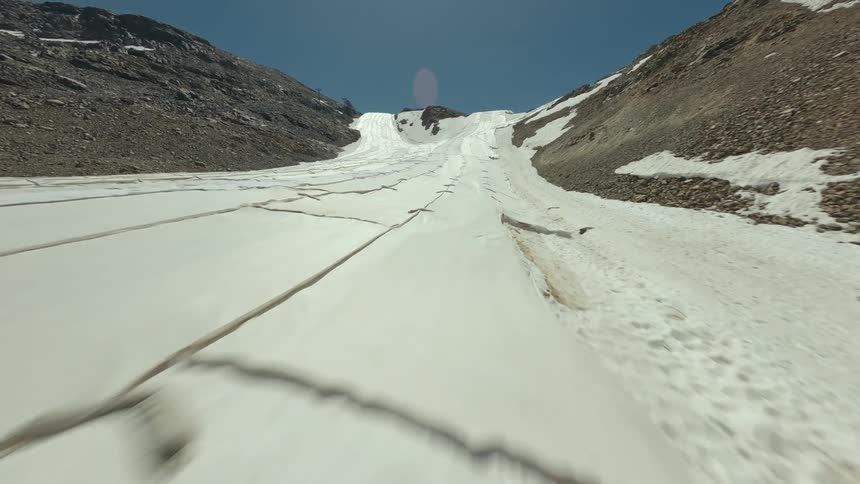Swiss Glacier Covered in White Blankets