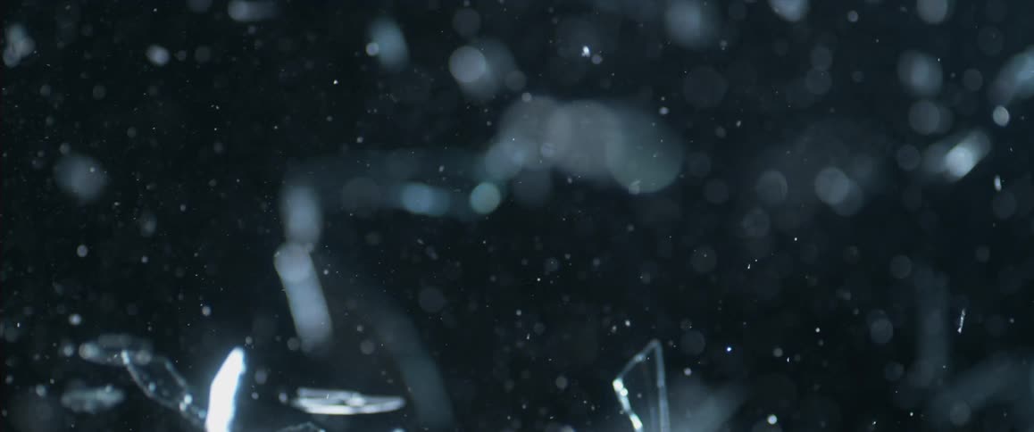 Glass shattering in slow motion