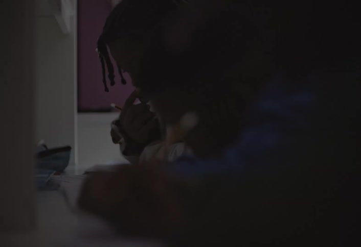 Two children draw