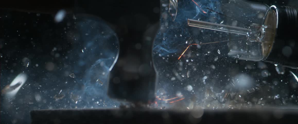 Light bulb shatters in slow motion