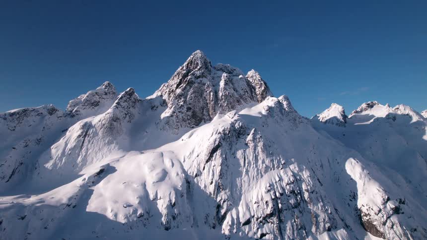 Aerial landscape of snowcapped mountains