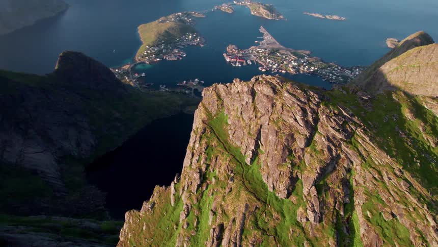 A small town is on the thin island