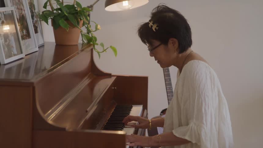 Woman playing piano
