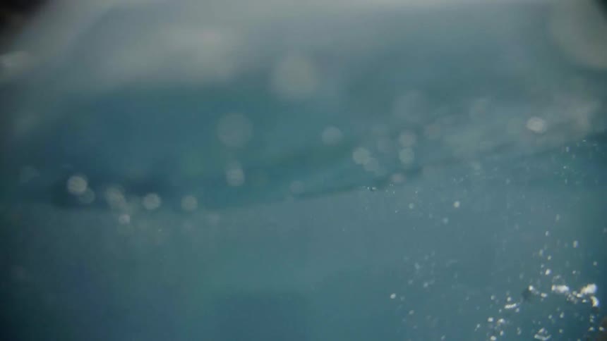 A hand is shown in a swimming pool