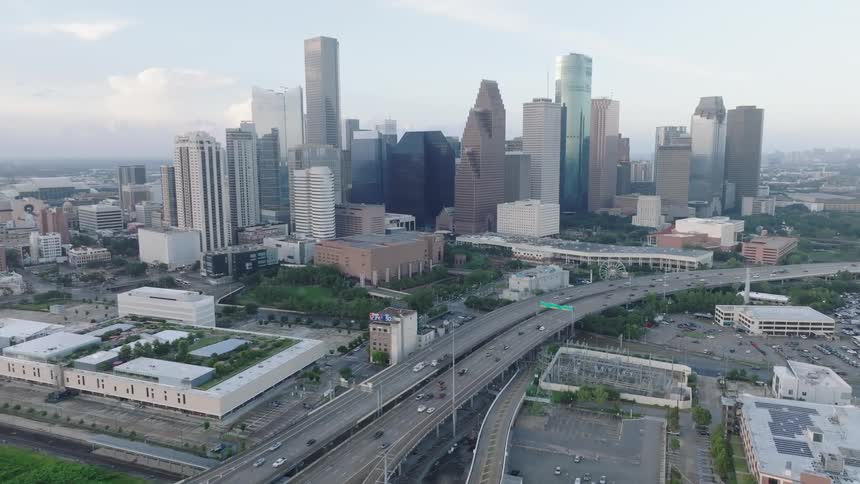 Panorama of modern skyscrapers in a city