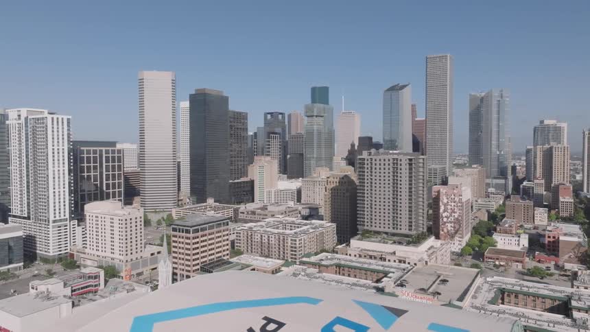 Skyscrapers fill the large city
