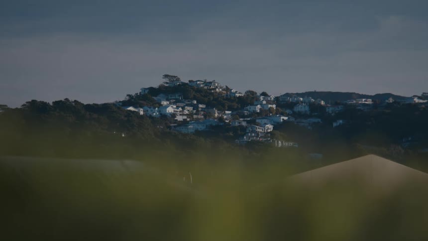 Landscape of urban houses in the mountains