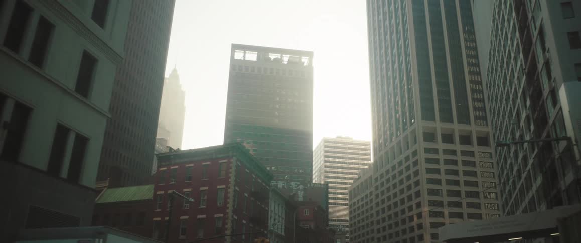 Cityscape with tall skyscrapers in urban downtown