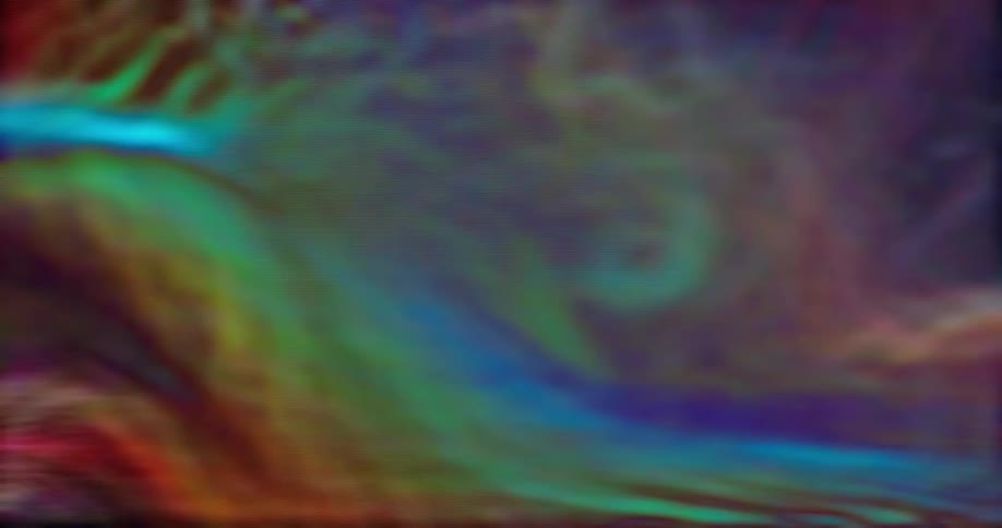The strings of rainbow colors move fast