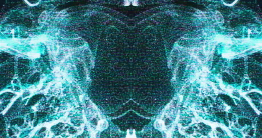 Digitized mri showing a frontal view of the skull