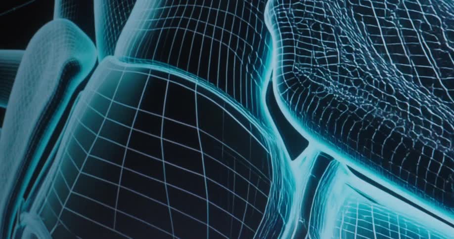 Digital animation of a human heart rotating in 3d view
