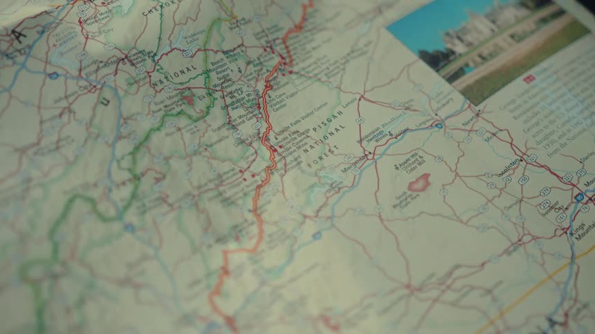 Closeup of a map