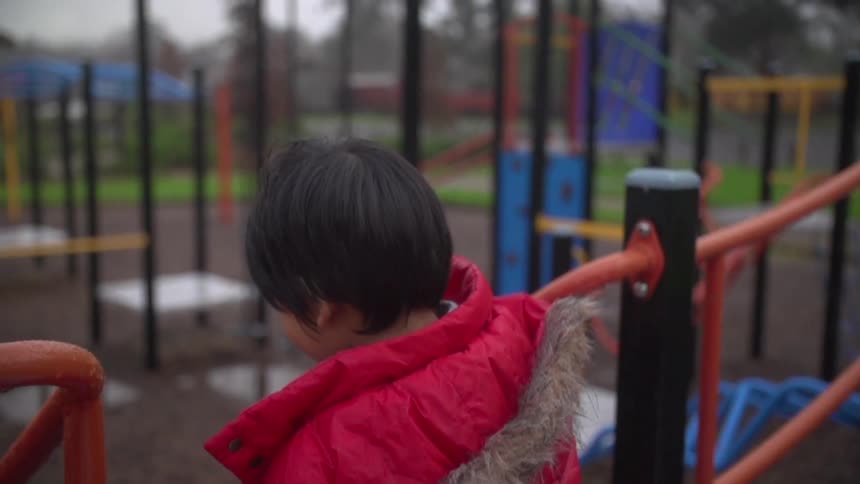Child playing at a playground