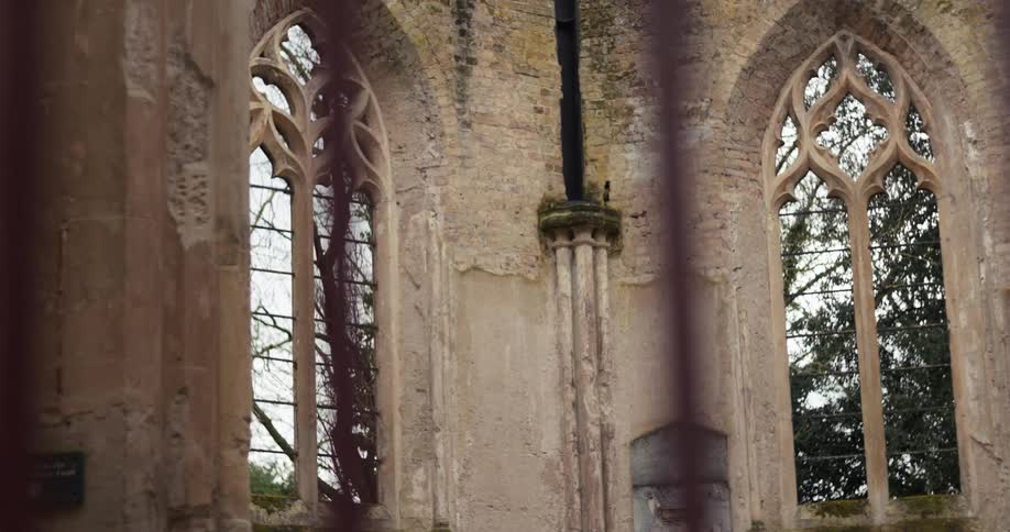 Classical architecture and aged walls of a church