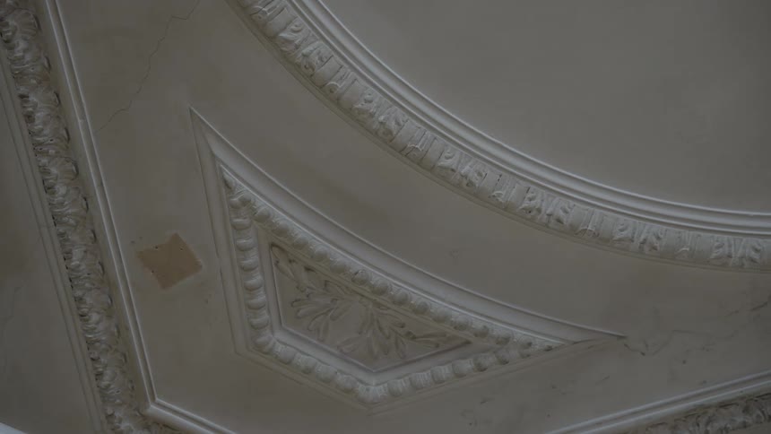 A fancy ceiling with molding