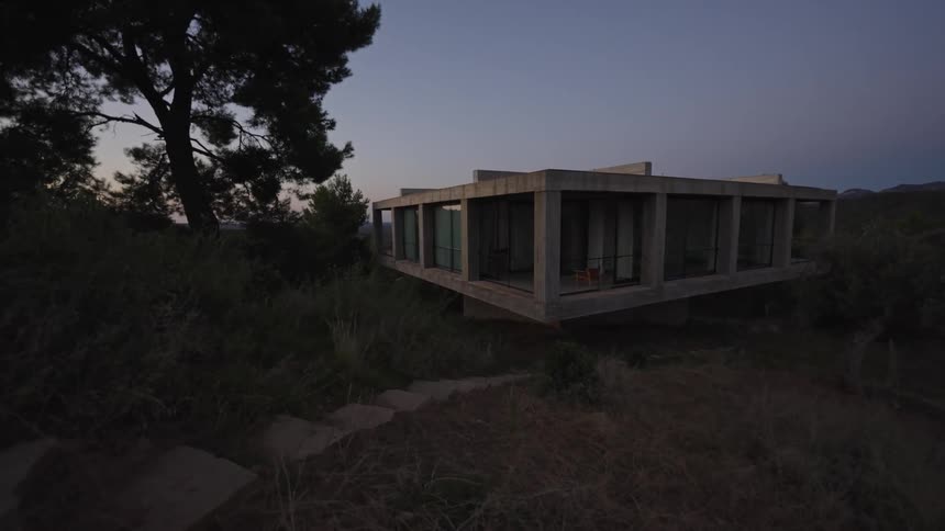 The home is on the hill in the rural area
