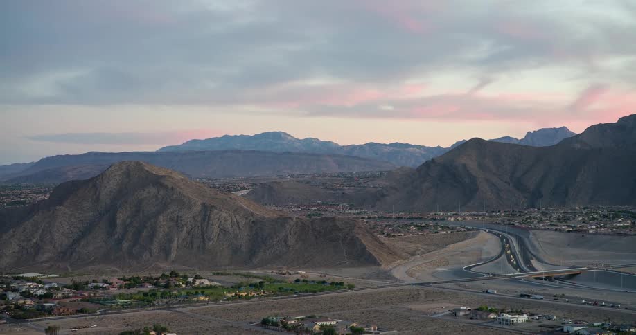 Suburb of a city surrounded by mountains