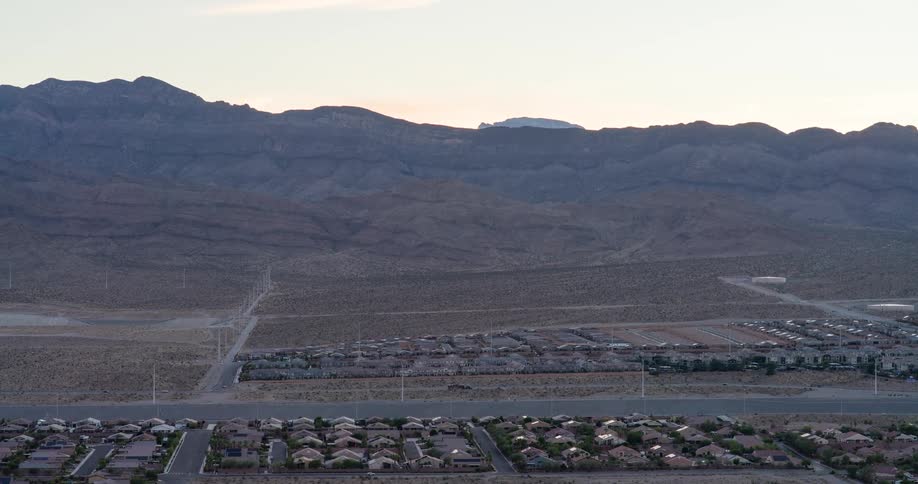 A large open area bordered by mountains