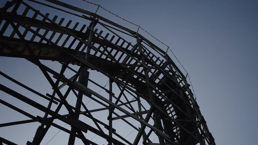 People have fun on the roller coaster