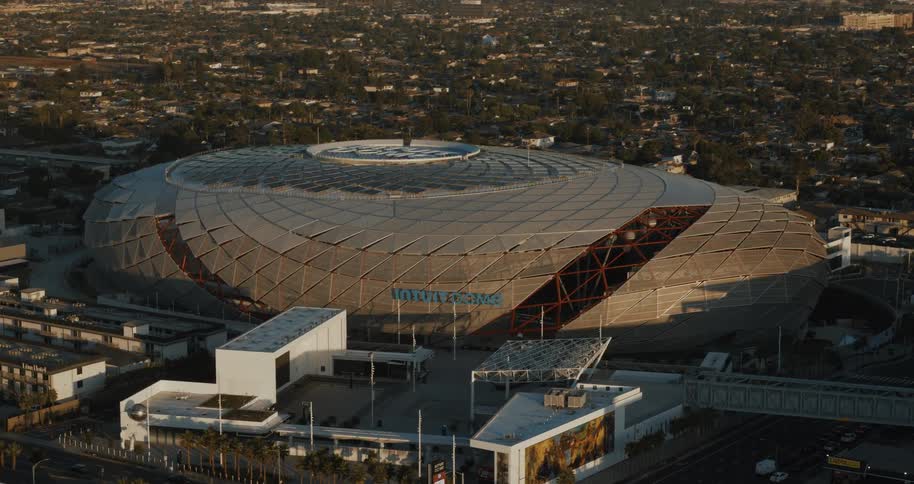 Stadium in the middle of an urban city