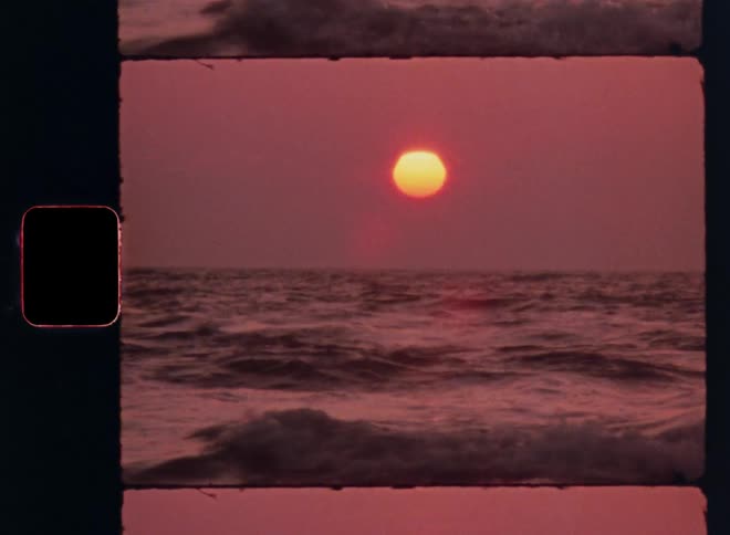 Sun setting above the ocean