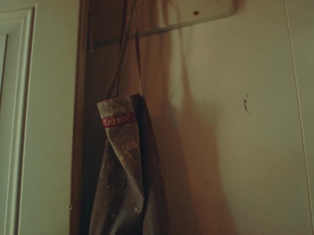 A bag hangs from a hook