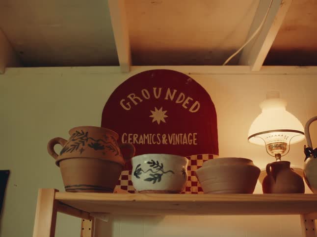 Pottery pieces on a table