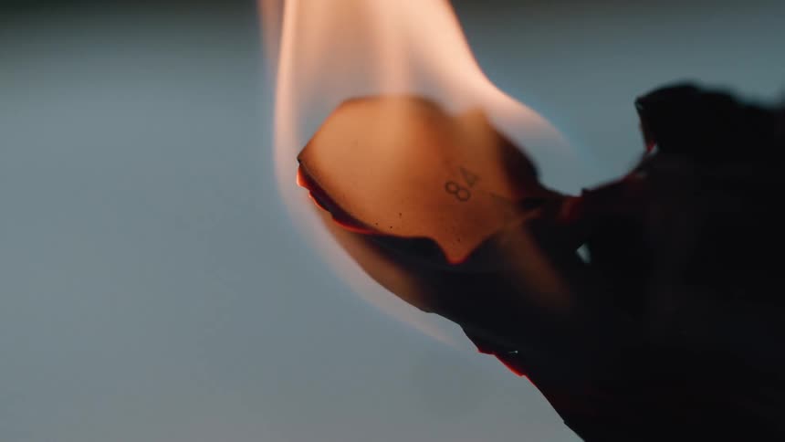A burning piece of paper