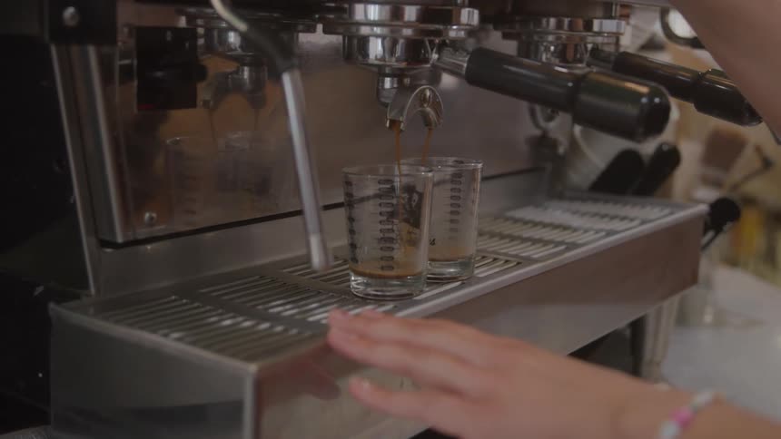 Drink being prepared in a coffee machine