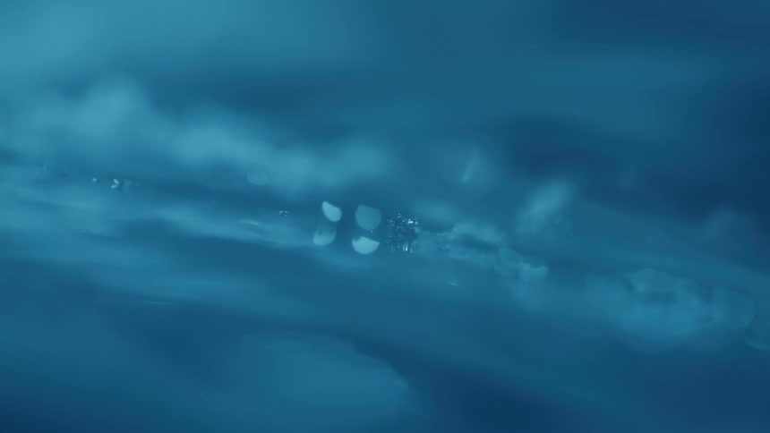 Steam rises from the ice