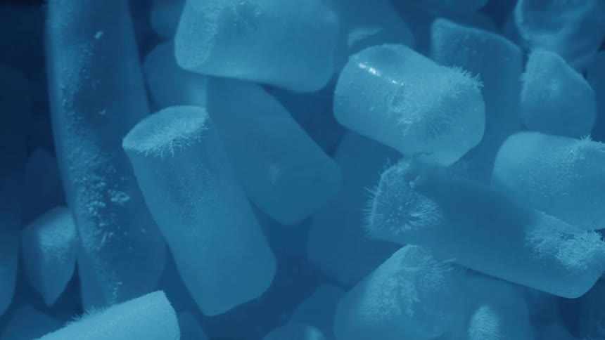 Abstract dry ice cubes