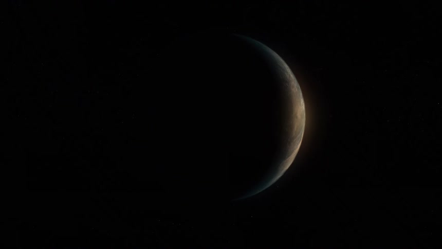 Light hits the planet as it rotates