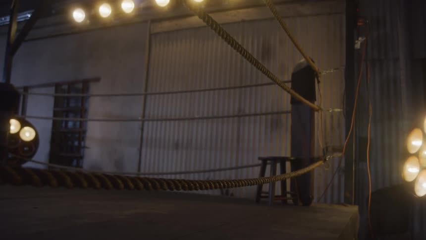 A boxing ring inside a gym