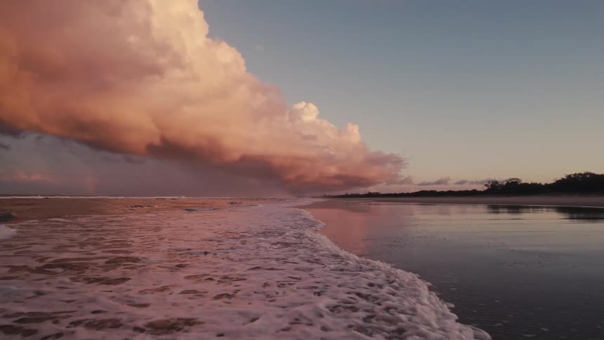 Heavy clouds are right on the shore line