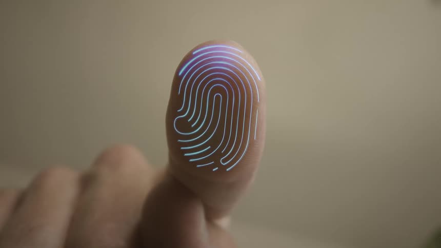 Point of view fingerprint scan on a device