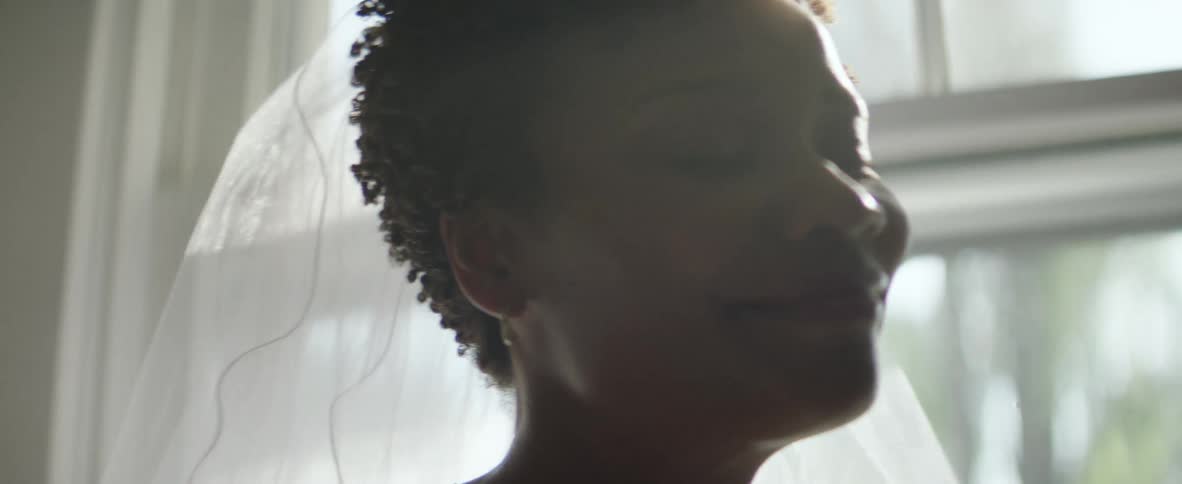 Bride and groom share a quiet intimate moment before the ceremony